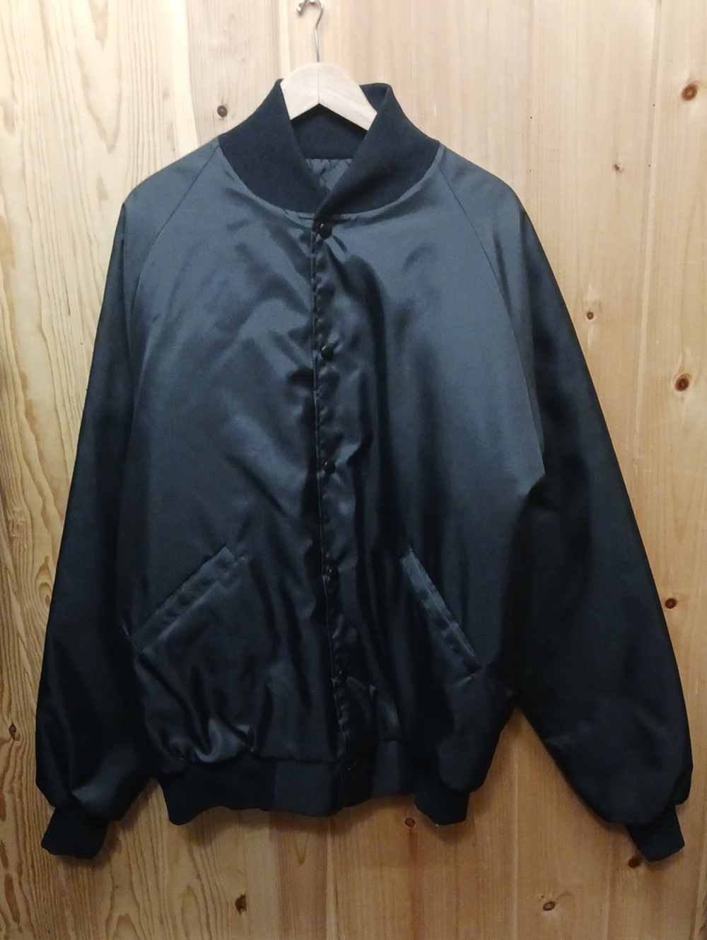 Butwin Men's Black Satin Bomber Jacket